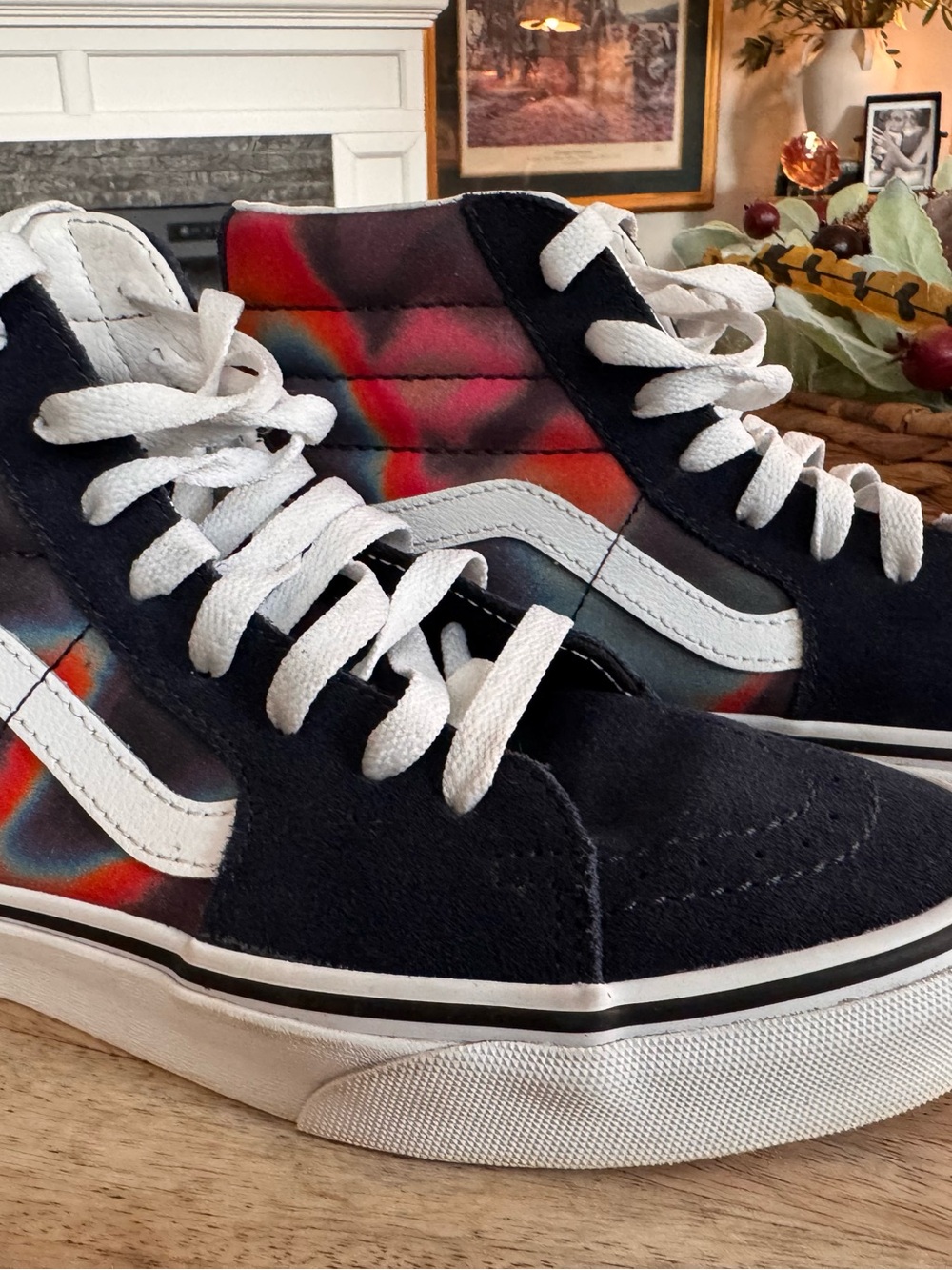 Vans Sk8-Hi Dark Aura High Top Sneakers Navy Blue Multi Color Size Women 8 / Men